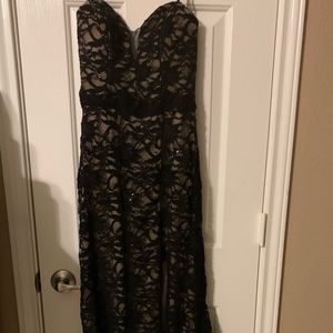 Formal black dress with slit